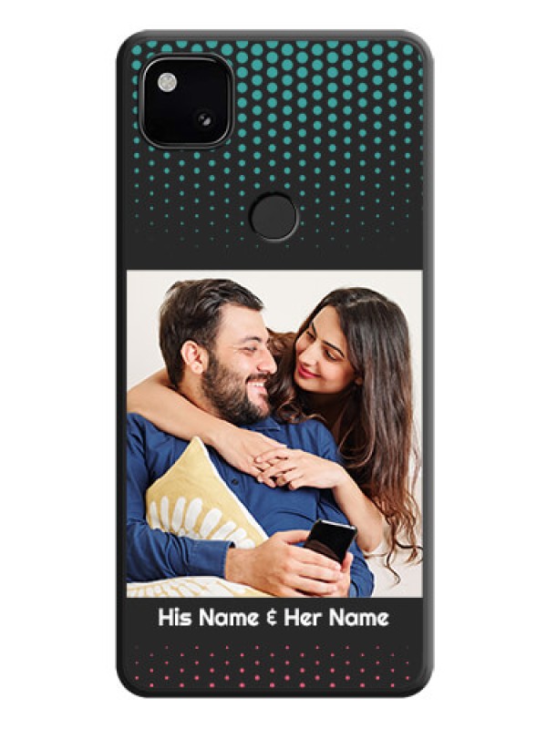 Custom Faded Dots with Grunge Photo Frame and Text on Space Black Custom Soft Matte Phone Cases - Google Pixel 4A