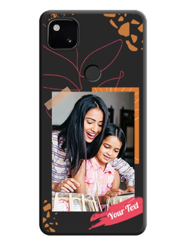 Custom Orange Photo Frame on Space Black Custom Soft Matte Phone Back Cover - Google Pixel 4A