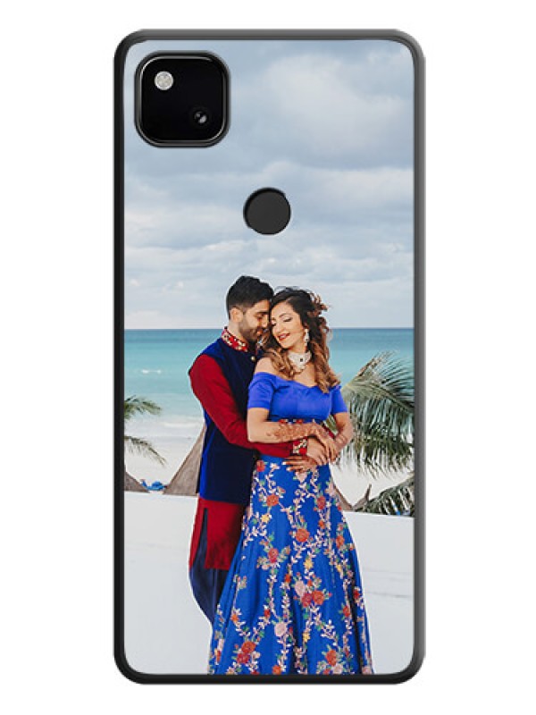 Custom Full Single Pic Upload On Space Black Personalized Soft Matte Phone Covers -Google Pixel 4A