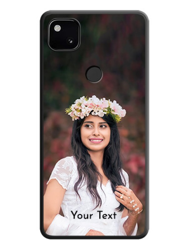 Custom Full Single Pic Upload With Text On Space Black Personalized Soft Matte Phone Covers -Google Pixel 4A