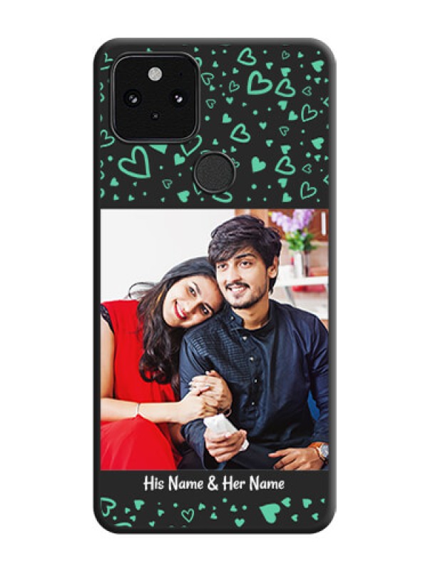 Custom Sea Green Indefinite Love Pattern on Photo On Space Black Custom Soft Matte Mobile Back Cover - Pixel 5 5G