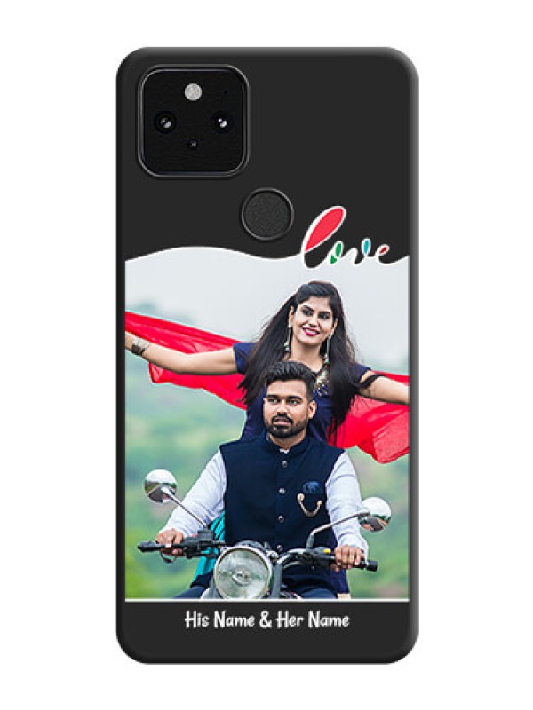 Custom Fall in Love Pattern with Picture on Photo On Space Black Custom Soft Matte Mobile Back Cover - Pixel 5 5G