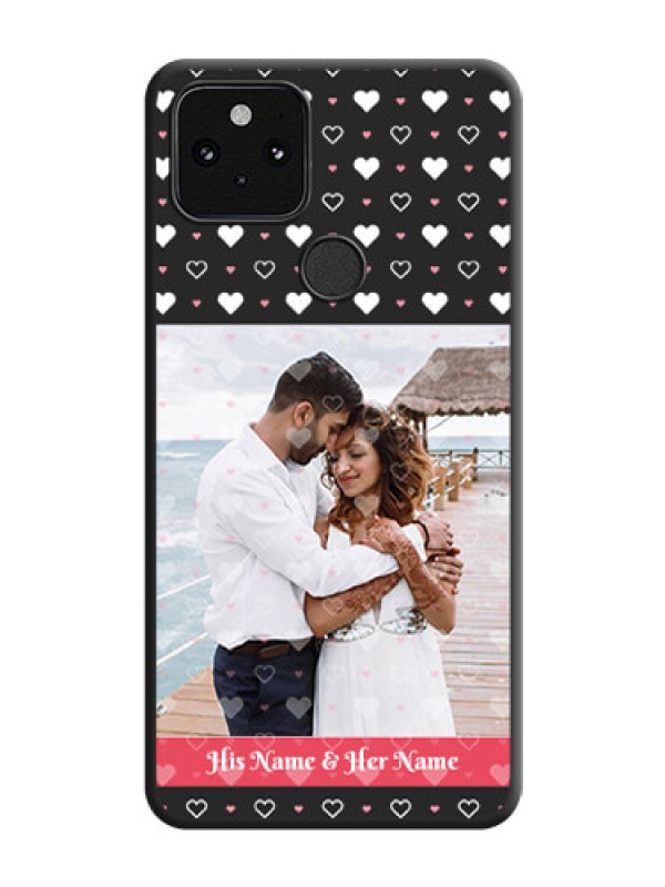 Custom White Color Love Symbols with Text Design on Photo On Space Black Custom Soft Matte Mobile Back Cover - Pixel 5 5G