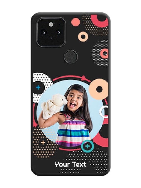 Custom Multicoloured Round Image On Space Black Custom Soft Matte Mobile Back Cover - Pixel 5 5G