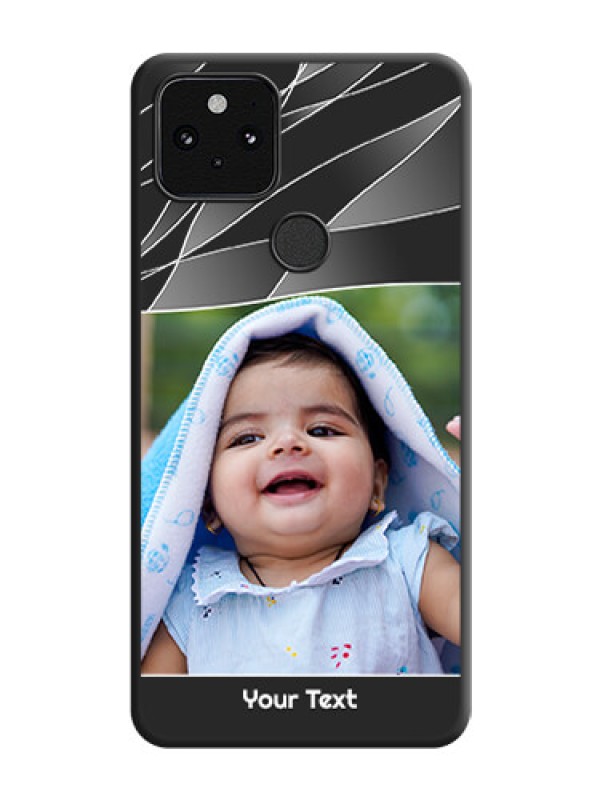 Custom Mixed Wave Lines on Photo On Space Black Custom Soft Matte Mobile Back Cover - Pixel 5 5G