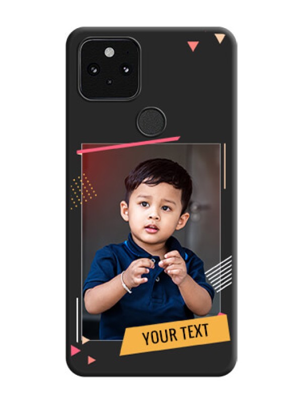 Custom Photo Frame with Triangle Small Dots on Photo On Space Black Custom Soft Matte Mobile Back Cover - Pixel 5 5G