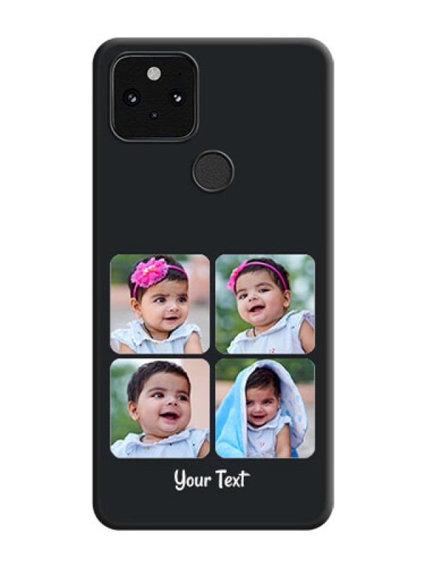 Custom Floral Art with 6 Image Holder on Photo On Space Black Custom Soft Matte Mobile Back Cover - Pixel 5 5G