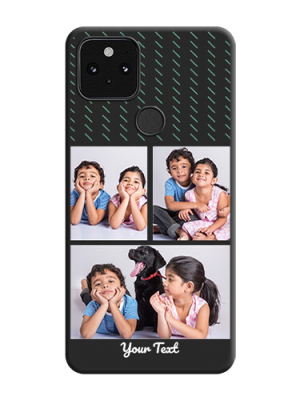 Custom Cross Dotted Pattern with 2 Image Holder On Space Black Custom Soft Matte Mobile Back Cover - Pixel 5 5G