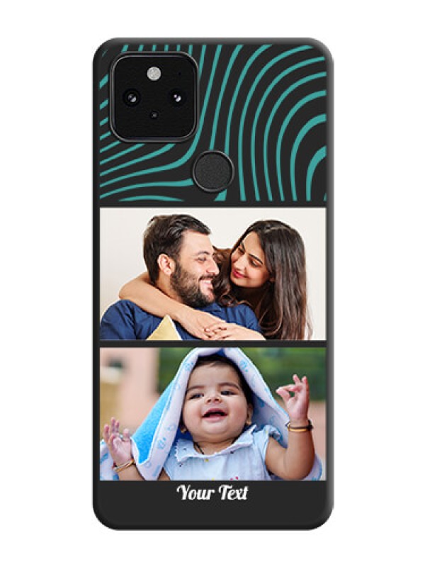 Custom Wave Pattern with 2 Image Holder On Space Black Custom Soft Matte Mobile Back Cover - Pixel 5 5G