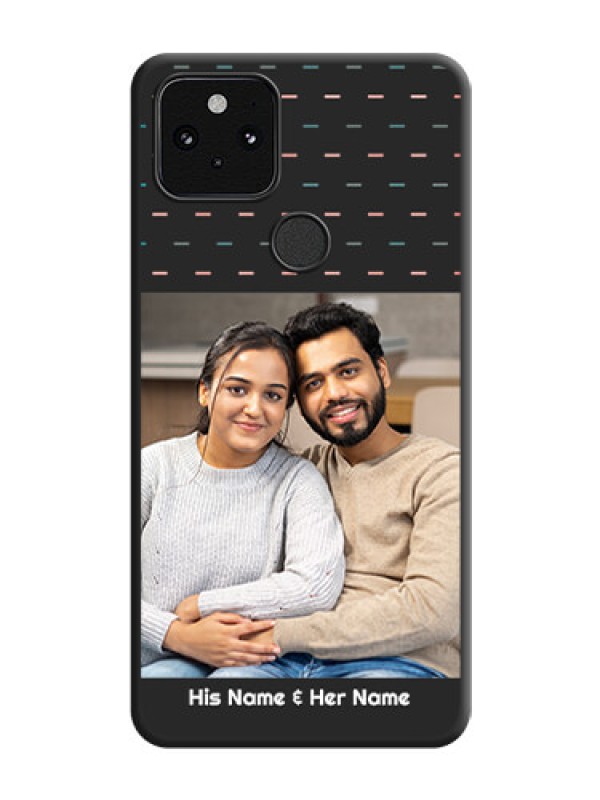 Custom Line Pattern Design with Text On Space Black Custom Soft Matte Mobile Back Cover - Pixel 5 5G