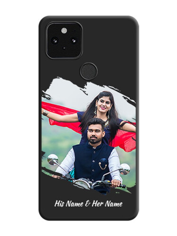 Custom Grunge Brush Strokes on Photo On Space Black Custom Soft Matte Mobile Back Cover - Pixel 5 5G