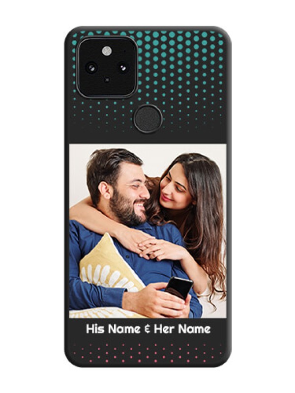 Custom Faded Dots with Grunge Photo Frame and Text On Space Black Custom Soft Matte Mobile Back Cover - Pixel 5 5G