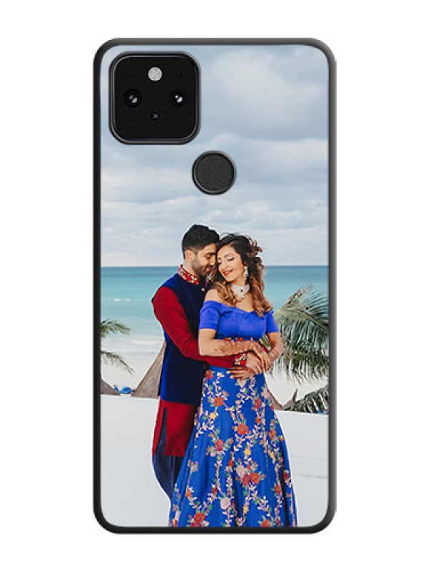 Custom Full Single Pic Upload On Space Black Custom Soft Matte Mobile Back Cover - Pixel 5 5G