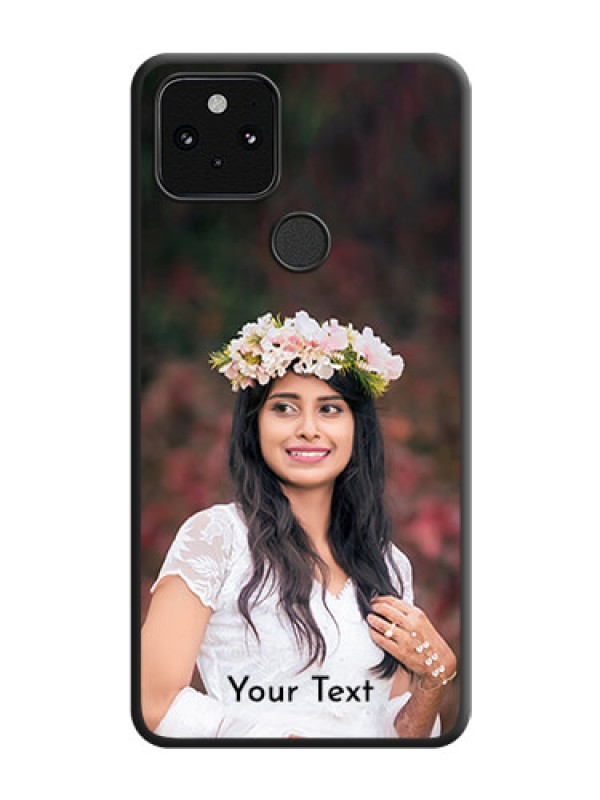 Custom Full Single Pic Upload With Text On Space Black Custom Soft Matte Mobile Back Cover - Pixel 5 5G