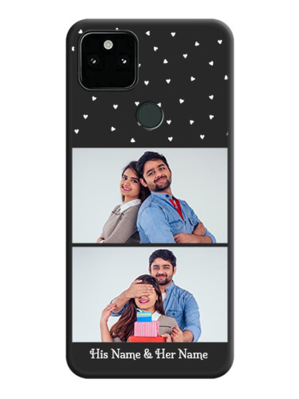 Custom Miniature Love Symbols with Name on Space Black Custom Soft Matte Back Cover - Pixel 5A 5G