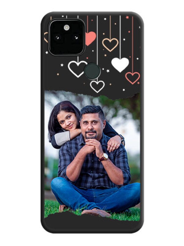 Custom Love Hangings with Splash Wave Picture on Space Black Custom Soft Matte Phone Back Cover - Pixel 5A 5G