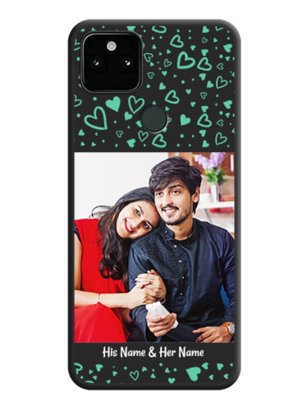 Custom Sea Green Indefinite Love Pattern on Photo on Space Black Soft Matte Mobile Cover - Pixel 5A 5G