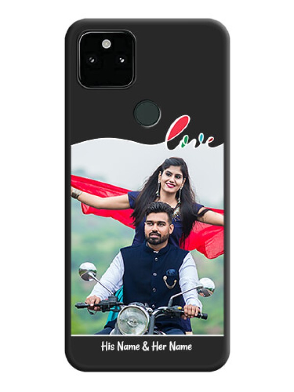 Custom Fall in Love Pattern with Picture on Photo on Space Black Soft Matte Mobile Case - Pixel 5A 5G