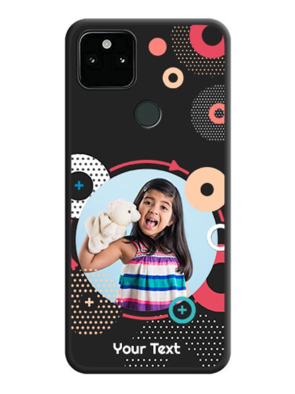 Custom Multicoloured Round Image on Personalised Space Black Soft Matte Cases - Pixel 5A 5G