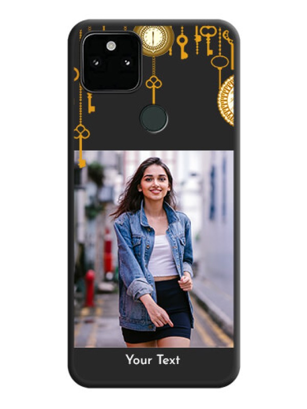 Custom Decorative Design with Text on Space Black Custom Soft Matte Back Cover - Pixel 5A 5G