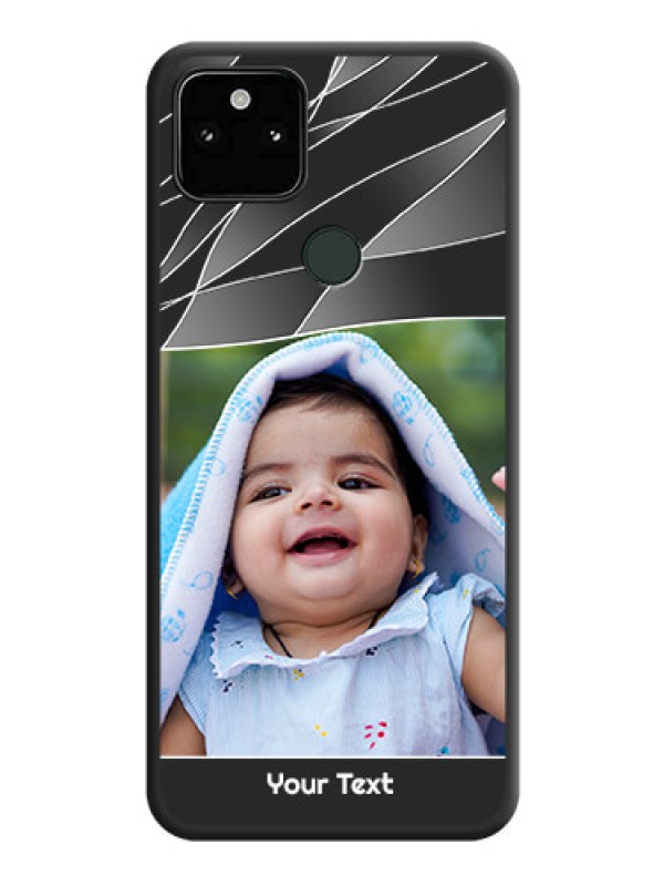 Custom Mixed Wave Lines on Photo on Space Black Soft Matte Mobile Cover - Pixel 5A 5G