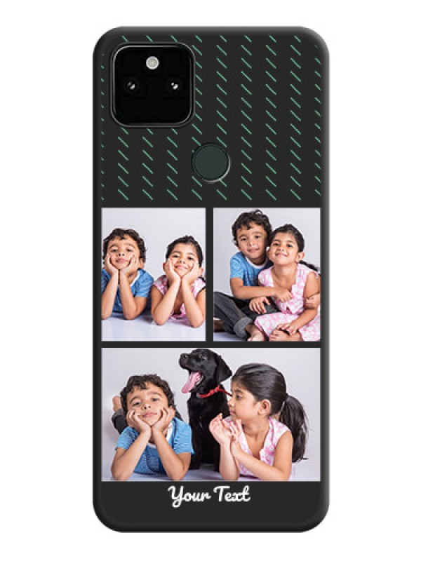 Custom Cross Dotted Pattern with 2 Image Holder  on Personalised Space Black Soft Matte Cases - Pixel 5A 5G