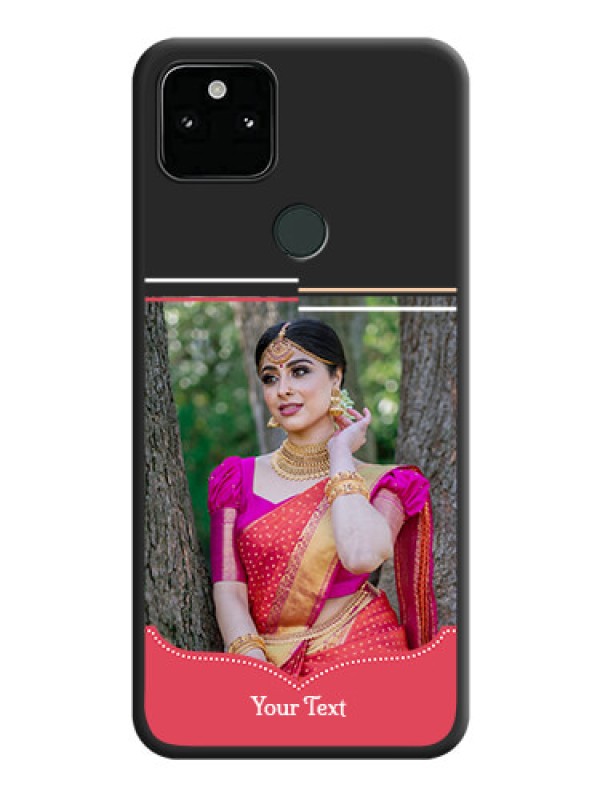 Custom Classic Plain Design with Name on Photo on Space Black Soft Matte Phone Cover - Pixel 5A 5G