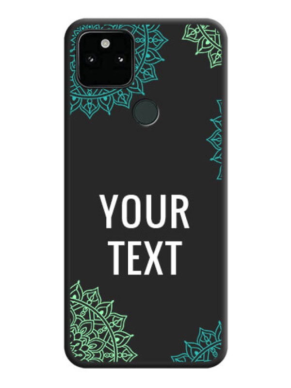Custom Your Name with Floral Design on Space Black Custom Soft Matte Back Cover - Pixel 5A 5G