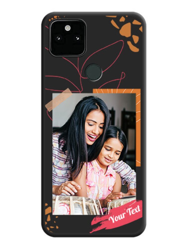 Custom Orange Photo Frame on Space Black Custom Soft Matte Phone Back Cover - Pixel 5A 5G