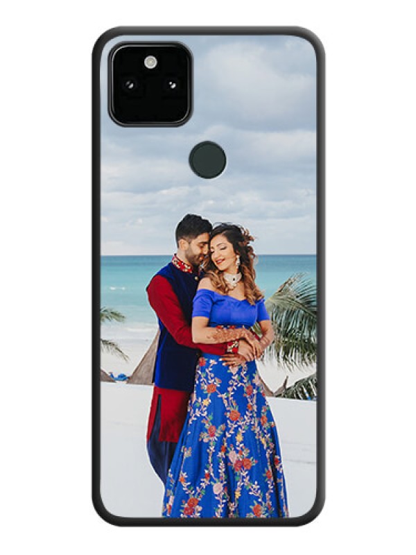 Custom Full Single Pic Upload On Space Black Personalized Soft Matte Phone Covers -Google Pixel 5A 5G