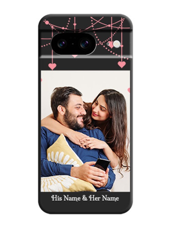 Custom Pink Love Hangings with Text On Space Black Custom Soft Matte Mobile Back Cover - Pixel 8 5G