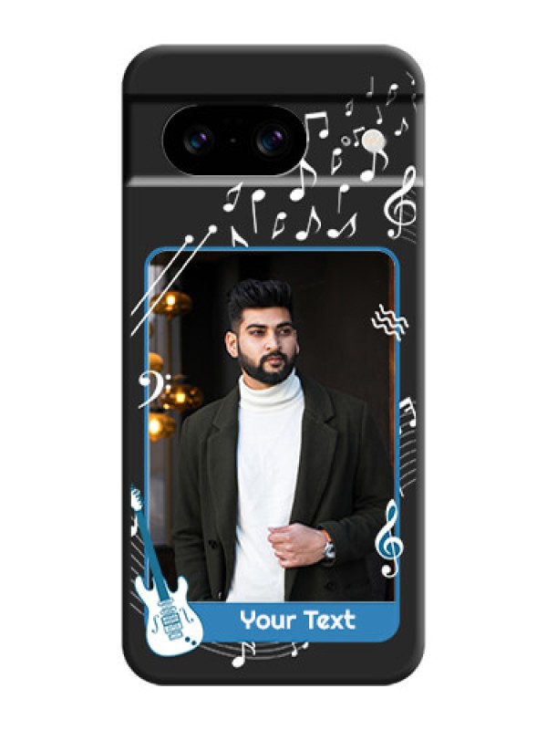 Custom Musical Theme Design with Text on Photo On Space Black Custom Soft Matte Mobile Back Cover - Pixel 8 5G