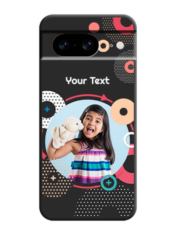 Custom Multicoloured Round Image On Space Black Custom Soft Matte Mobile Back Cover - Pixel 8 5G
