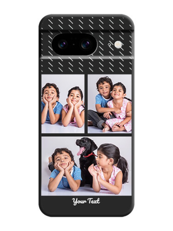 Custom Cross Dotted Pattern with 2 Image Holder On Space Black Custom Soft Matte Mobile Back Cover - Pixel 8 5G