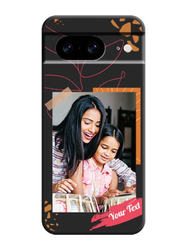 Custom Orange Photo Frame On Space Black Custom Soft Matte Mobile Back Cover - Pixel 8 5G