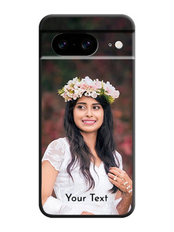 Custom Full Single Pic Upload With Text On Space Black Custom Soft Matte Mobile Back Cover - Pixel 8 5G