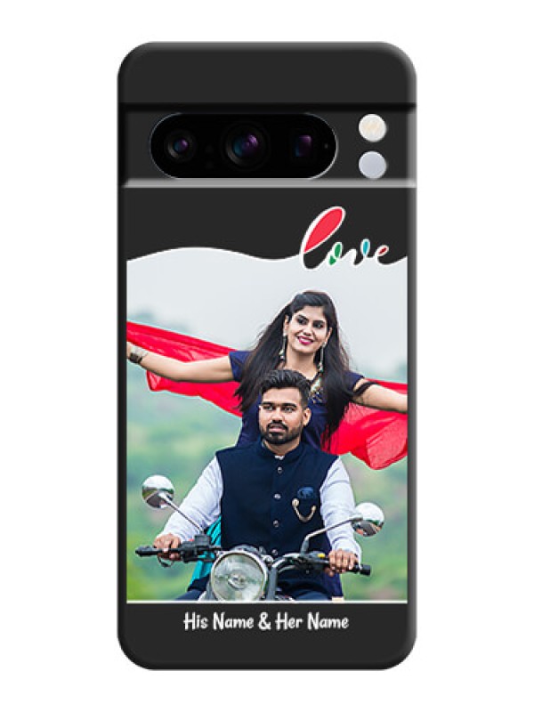 Custom Fall in Love Pattern with Picture on Photo On Space Black Custom Soft Matte Mobile Back Cover - Pixel 8 Pro 5G