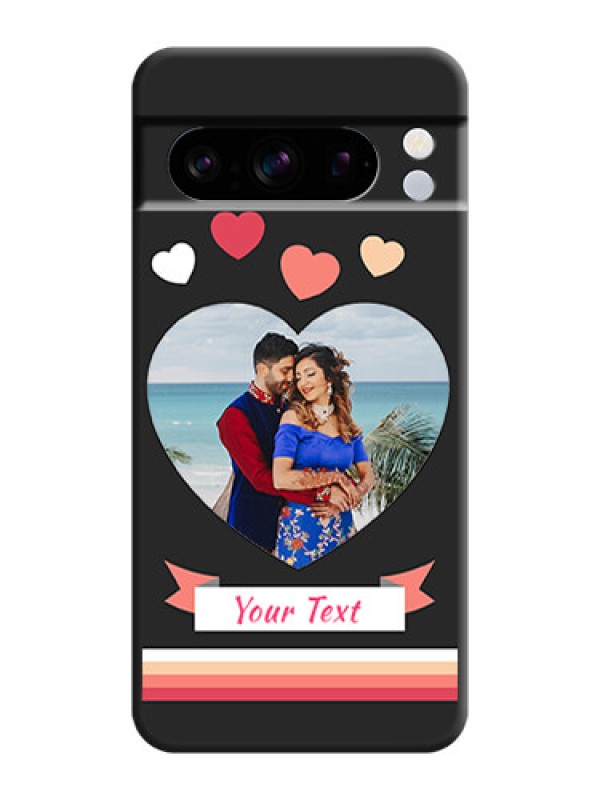 Custom Love Shaped Photo with Colorful Stripes On Space Black Custom Soft Matte Mobile Back Cover - Pixel 8 Pro 5G