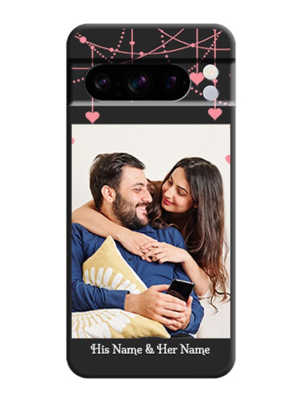 Custom Pink Love Hangings with Text On Space Black Custom Soft Matte Mobile Back Cover - Pixel 8 Pro 5G
