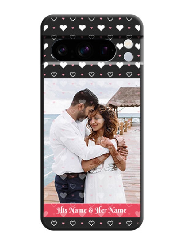 Custom White Color Love Symbols with Text Design on Photo On Space Black Custom Soft Matte Mobile Back Cover - Pixel 8 Pro 5G