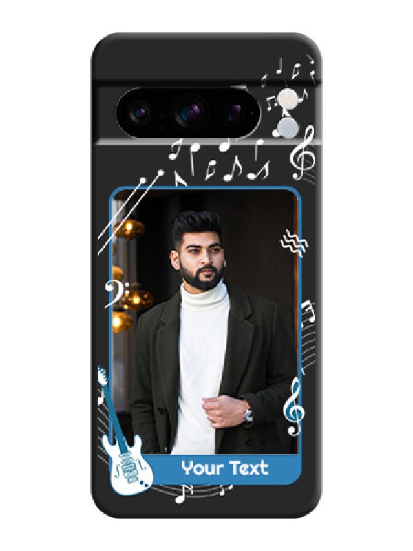 Custom Musical Theme Design with Text on Photo On Space Black Custom Soft Matte Mobile Back Cover - Pixel 8 Pro 5G