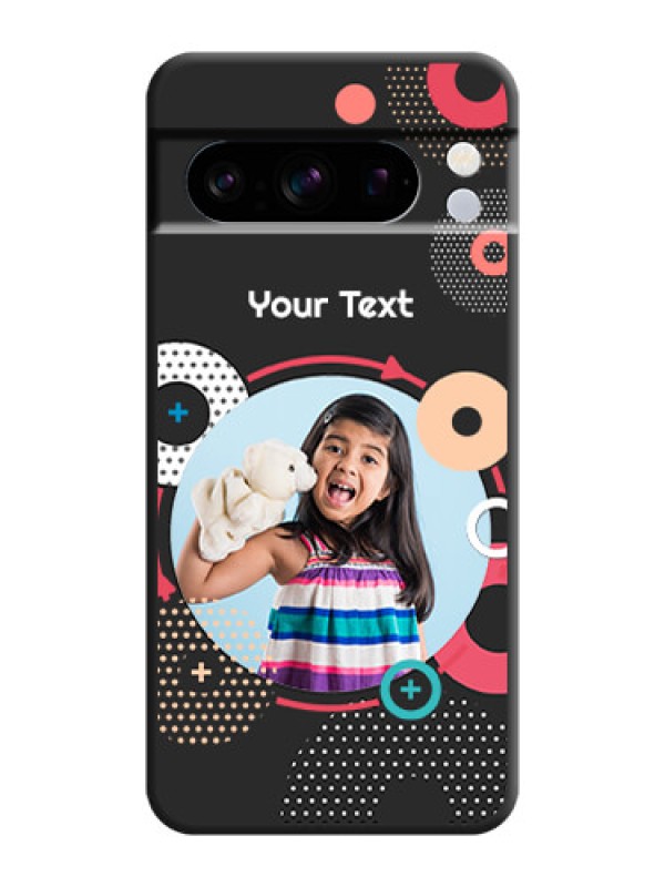 Custom Multicoloured Round Image On Space Black Custom Soft Matte Mobile Back Cover - Pixel 8 Pro 5G