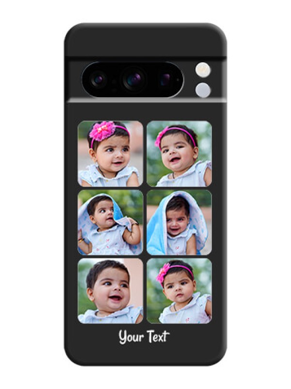 Custom Floral Art with 6 Image Holder on Photo On Space Black Custom Soft Matte Mobile Back Cover - Pixel 8 Pro 5G
