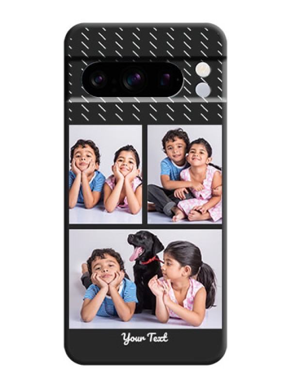 Custom Cross Dotted Pattern with 2 Image Holder On Space Black Custom Soft Matte Mobile Back Cover - Pixel 8 Pro 5G