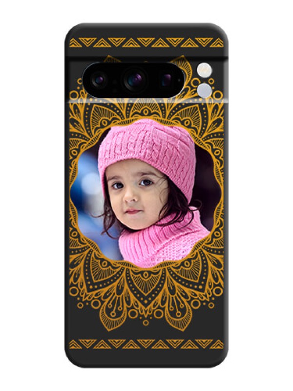 Custom Round Image with Floral Design On Space Black Custom Soft Matte Mobile Back Cover - Pixel 8 Pro 5G