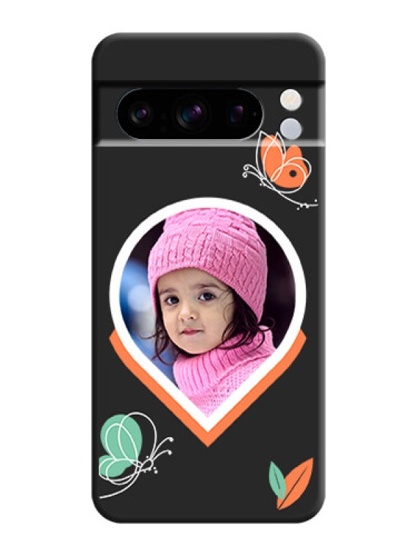 Custom Upload Pic With Simple Butterly Design On Space Black Custom Soft Matte Mobile Back Cover - Pixel 8 Pro 5G