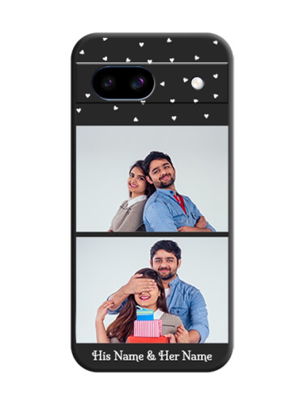 Custom Miniature Love Symbols with Name On Space Black Custom Soft Matte Mobile Back Cover - Google Pixel 8A 5G