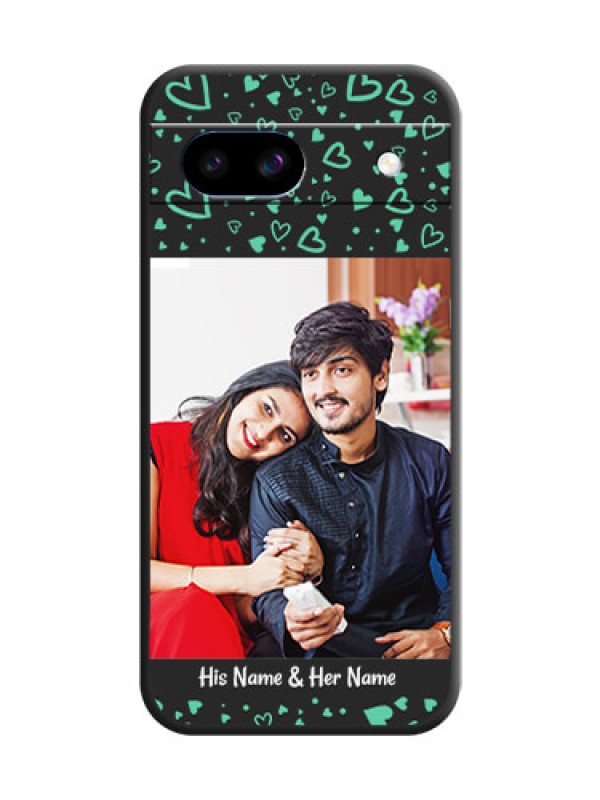 Custom Sea Green Indefinite Love Pattern on Photo On Space Black Custom Soft Matte Mobile Back Cover - Google Pixel 8A 5G