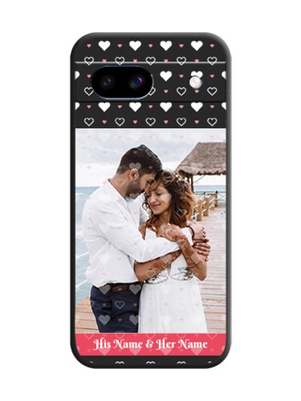 Custom White Color Love Symbols with Text Design on Photo On Space Black Custom Soft Matte Mobile Back Cover - Google Pixel 8A 5G