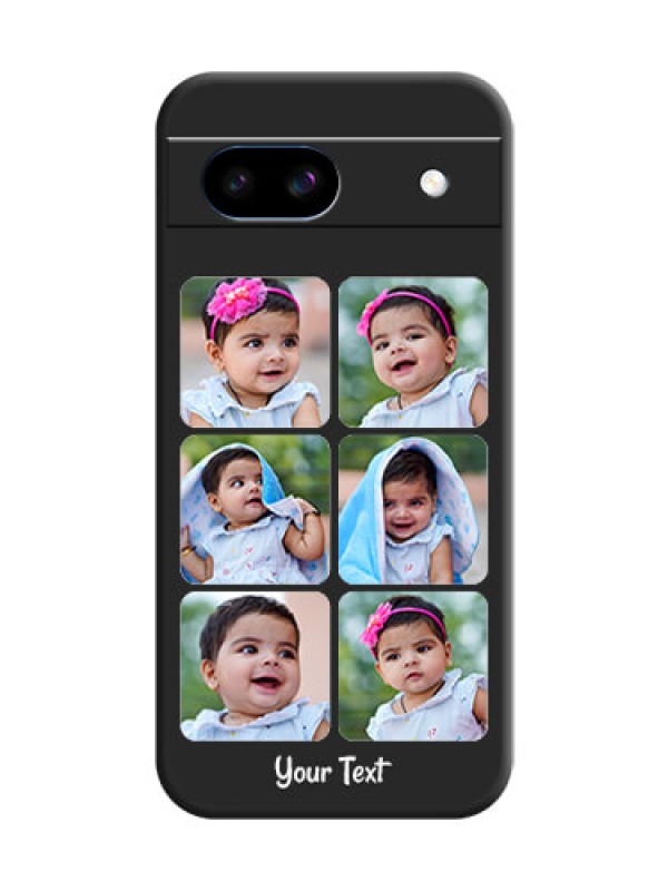 Custom Floral Art with 6 Image Holder on Photo On Space Black Custom Soft Matte Mobile Back Cover - Google Pixel 8A 5G